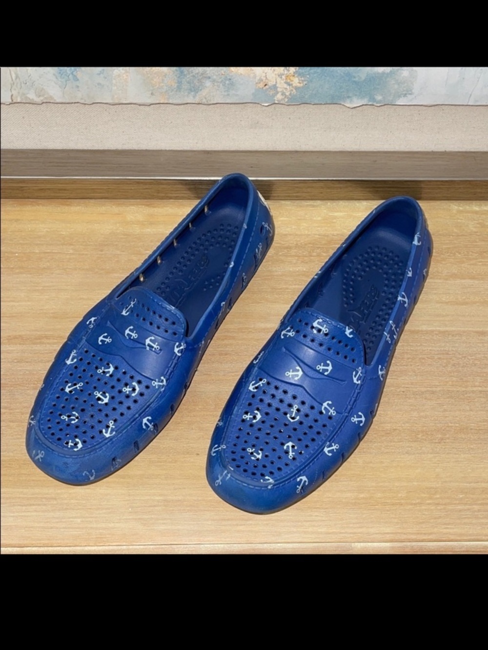 Floafers Nautical Blue Women's Loafers with Anchor Design - Size 8